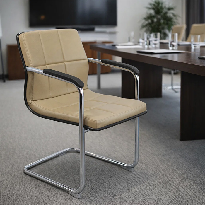 Ghế họp chân quỳ bọc da GQ234