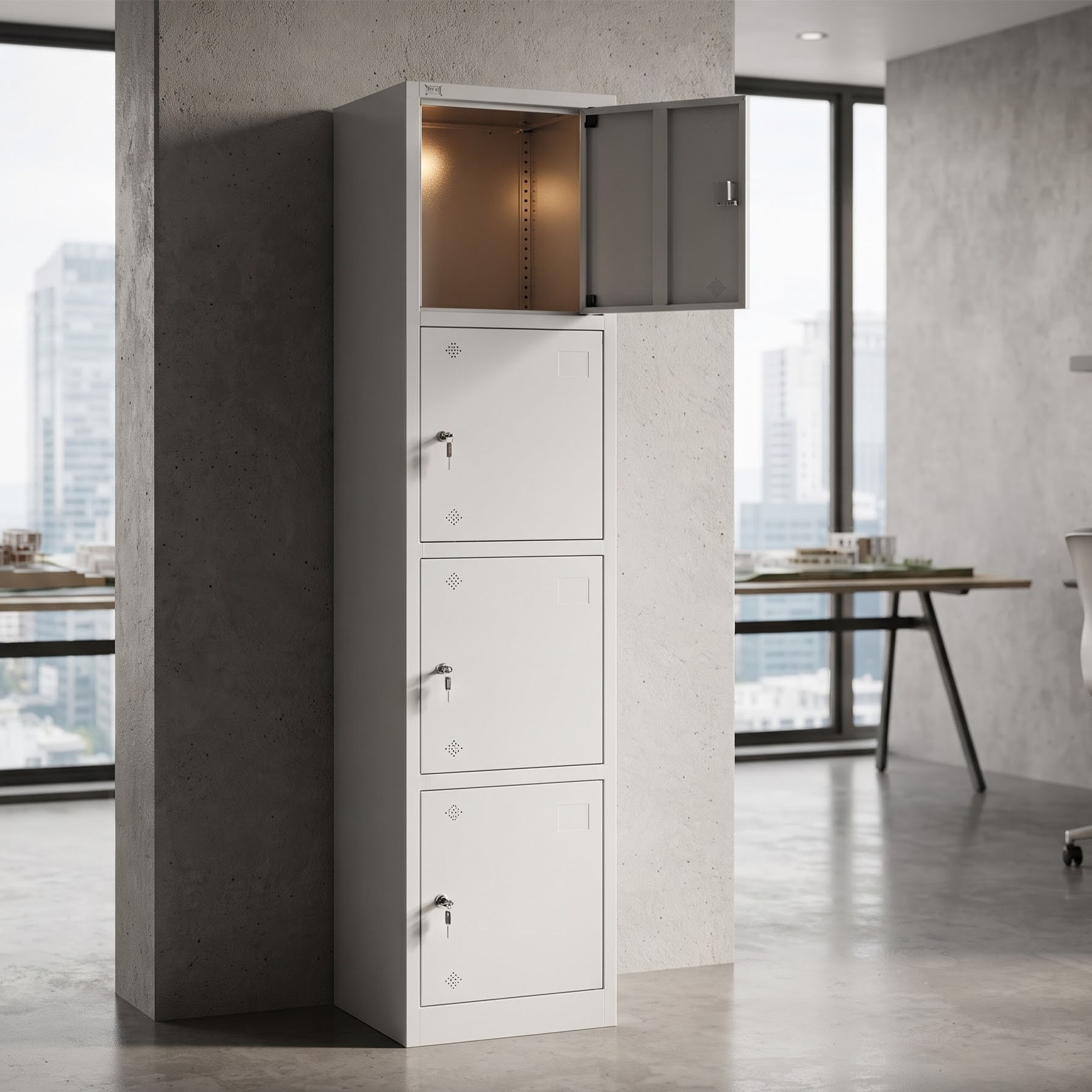 Tủ locker sắt để đồ 4 ngăn TS13+1