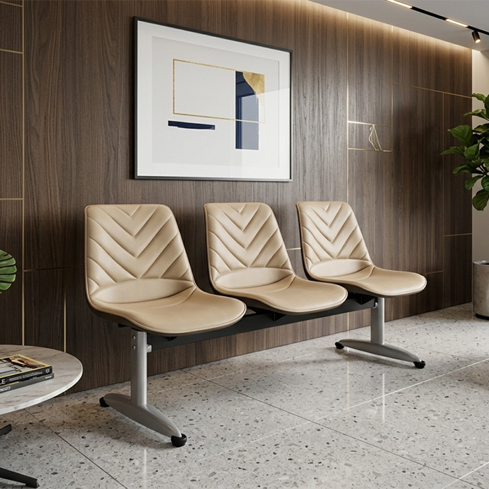 Ghế băng chờ đệm da GC09