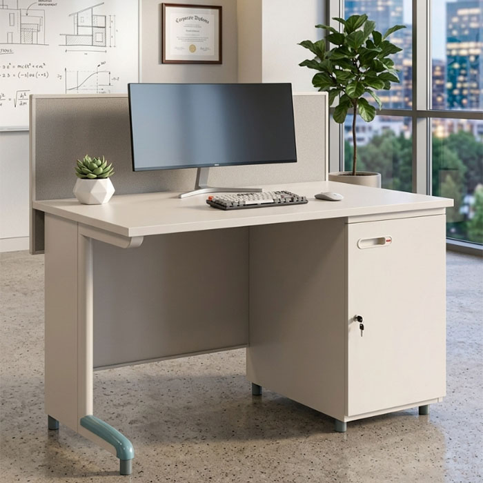 Bàn sắt sơn liền hộc BSS12H1