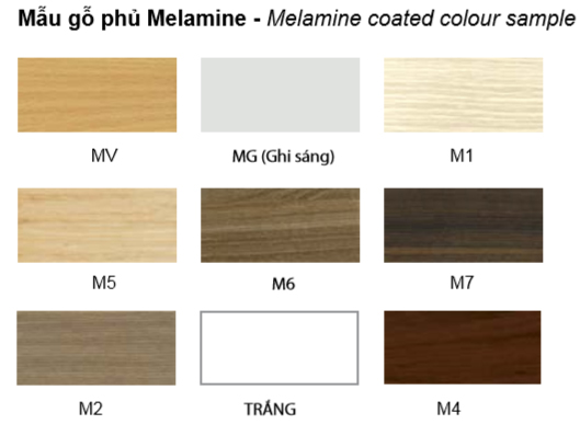 Bảng mã màu mẫu gỗ phủ melamine