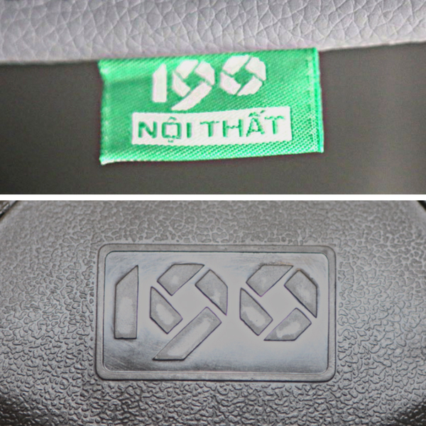 Tem vải may kèm và logo in nổi trên sản phẩm ghế