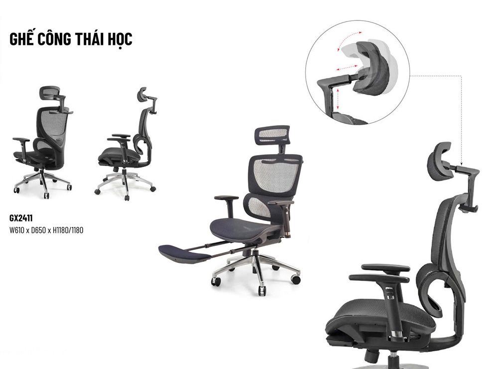 Ghế lưới công thái học 190 GX2411