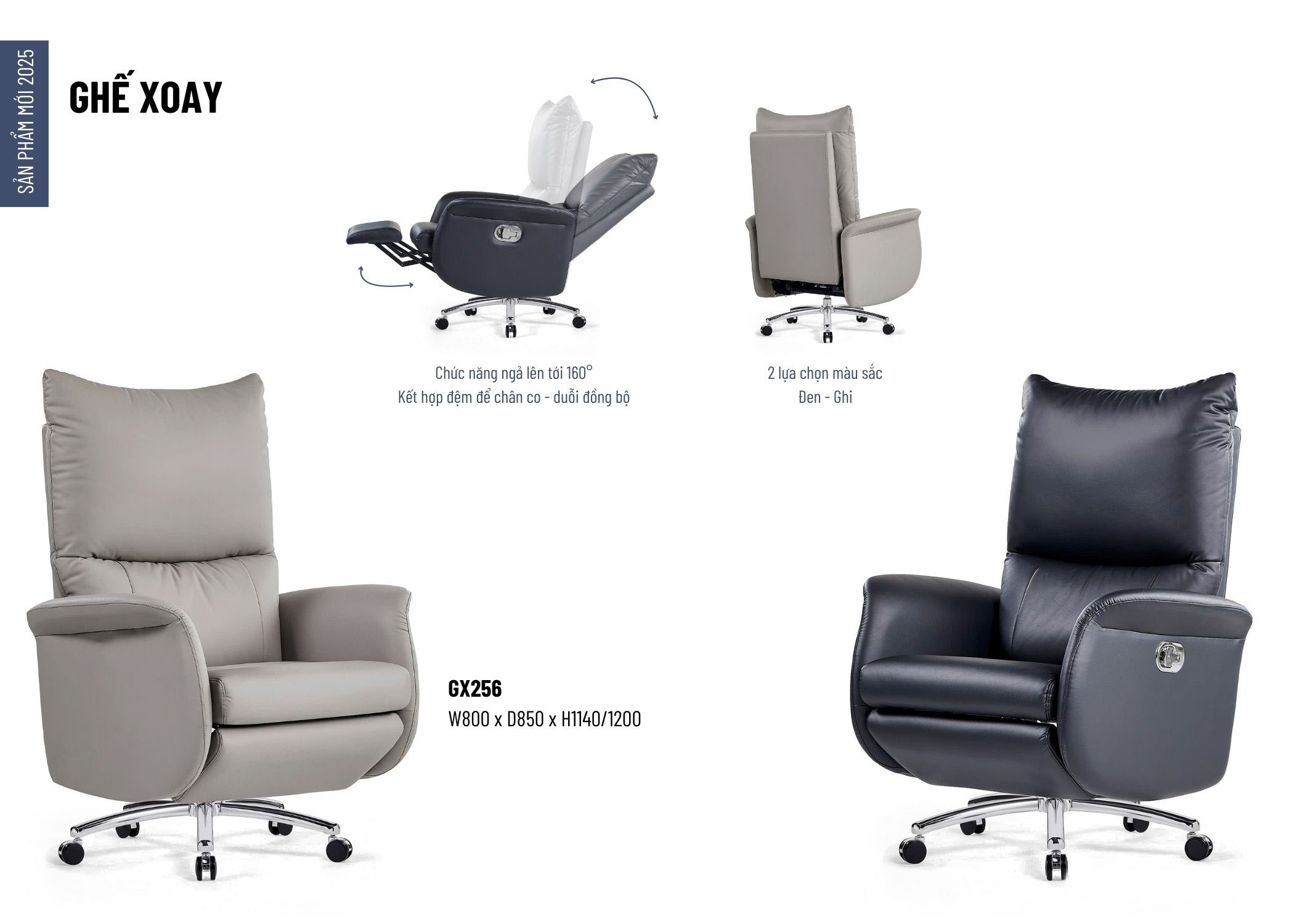 Ghế lãnh đạo lưng cao GX256-HK