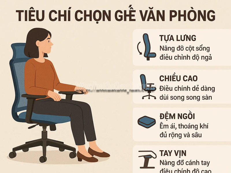 tiêu chí chọn ghế văn phòng