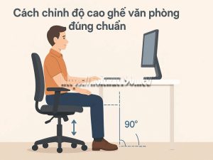 Cách chỉnh độ cao ghế văn phòng đúng chuẩn