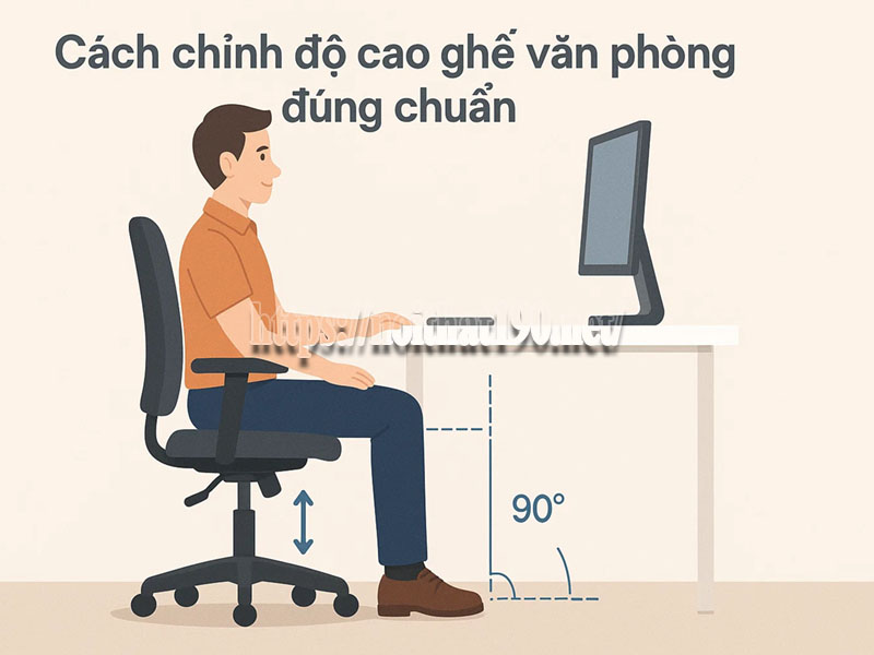 Cách chỉnh độ cao ghế văn phòng đúng chuẩn