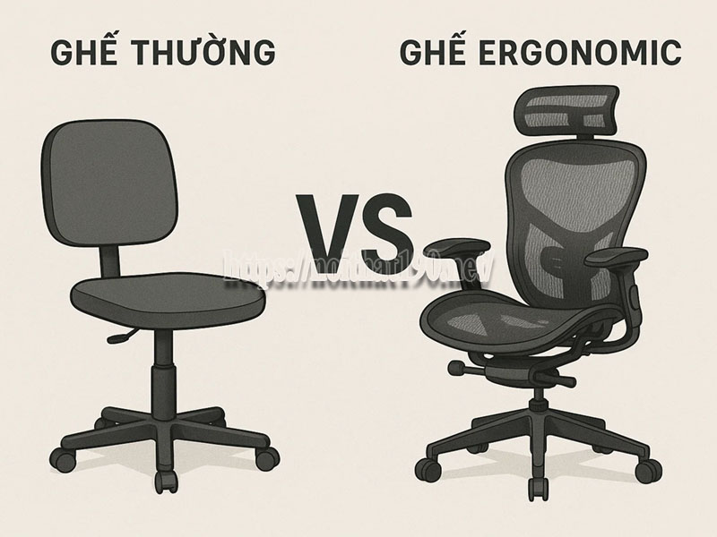 ghế thường và ghế Ergonomic có gì khác nhau