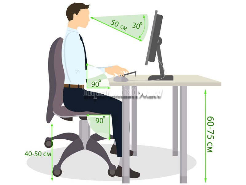 điều chỉnh ghế văn phòng khi ngồi làm việc