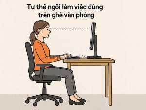 Tư thế ngồi làm việc đúng trên ghế văn phòng
