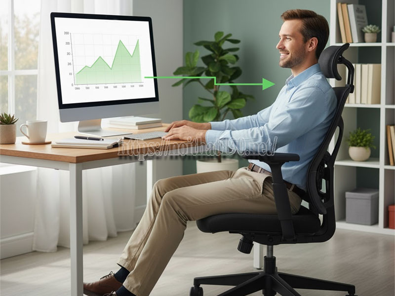 Ghế công thái học giúp giảm đau lưng không