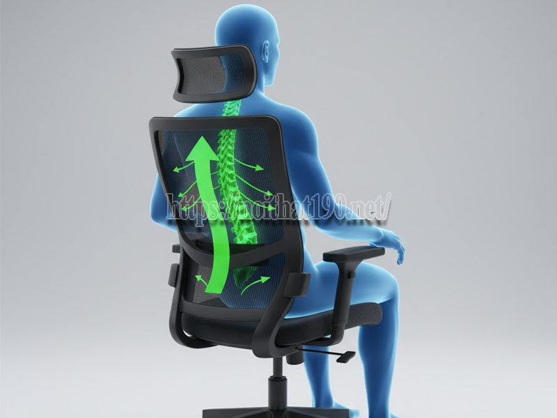 Hỗ trợ thắt lưng ghế công thái học 190: Yếu tố then chốt