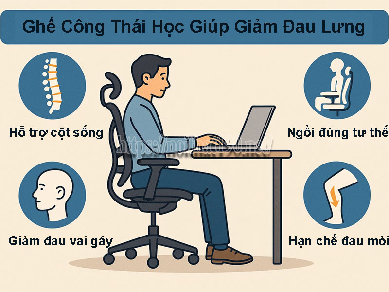 Nguyên lý ghế công thái học giảm đau lưng