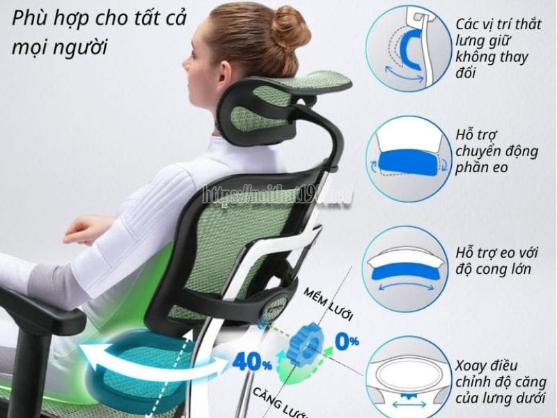 Cơ chế ghế Ergonomic bảo vệ sức khỏe