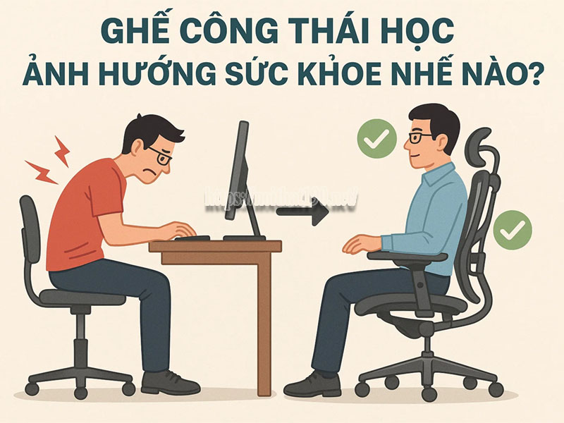 Ghế công thái học ảnh hưởng sức khỏe như thế nào