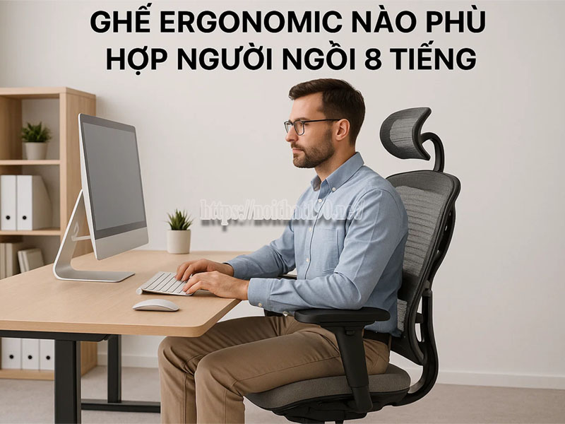 Ghế công thái học nào phù hợp người ngồi 8 tiếng