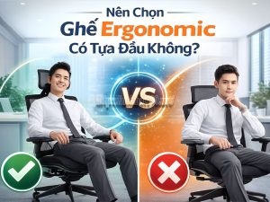 Nên chọn ghế ergonomic có tựa đầu không