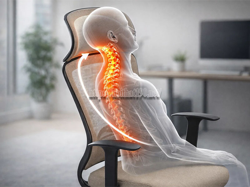 ghế ergonomic hỗ trợ cột sống cổ