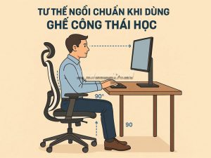 Tư thế ngồi chuẩn khi dùng ghế công thái học