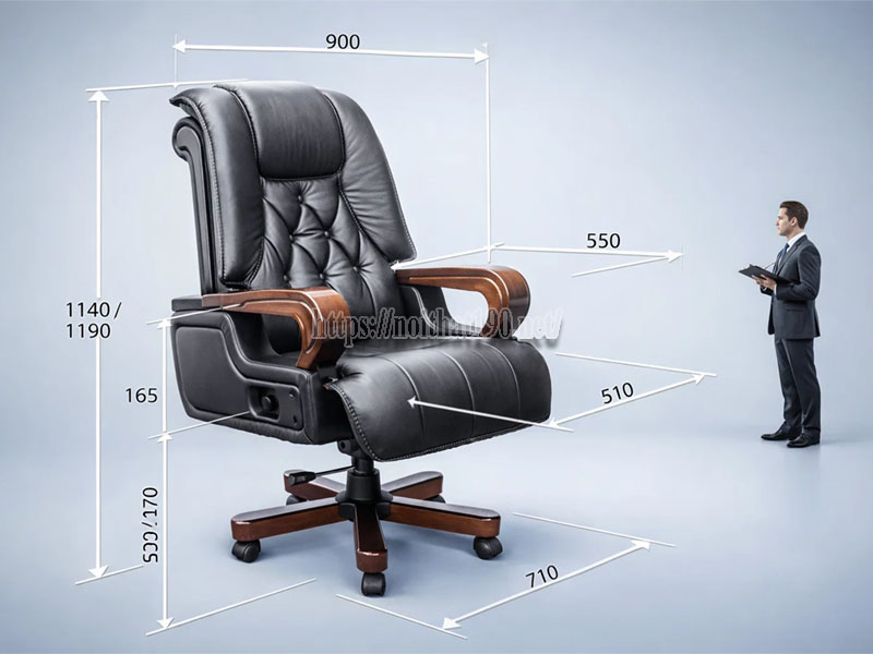 kích thước ghế lãnh đạo chuẩn