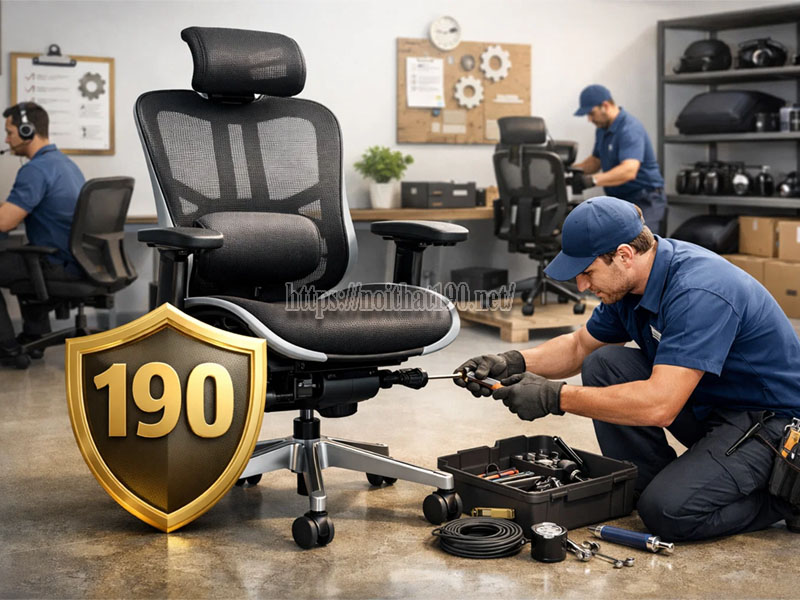 chế độ bảo hành ghế công thái học 190
