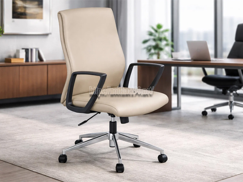 ghế xoay da thật