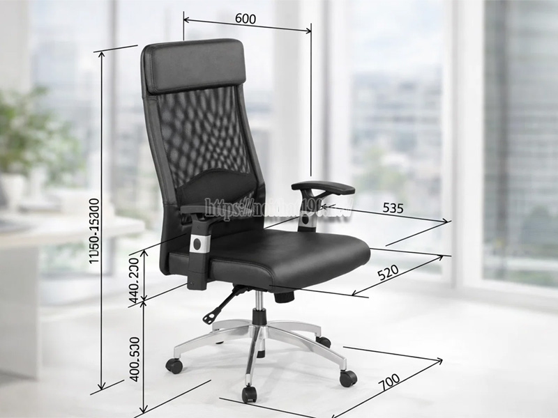 kích thước ghế lãnh đạo lưng cao