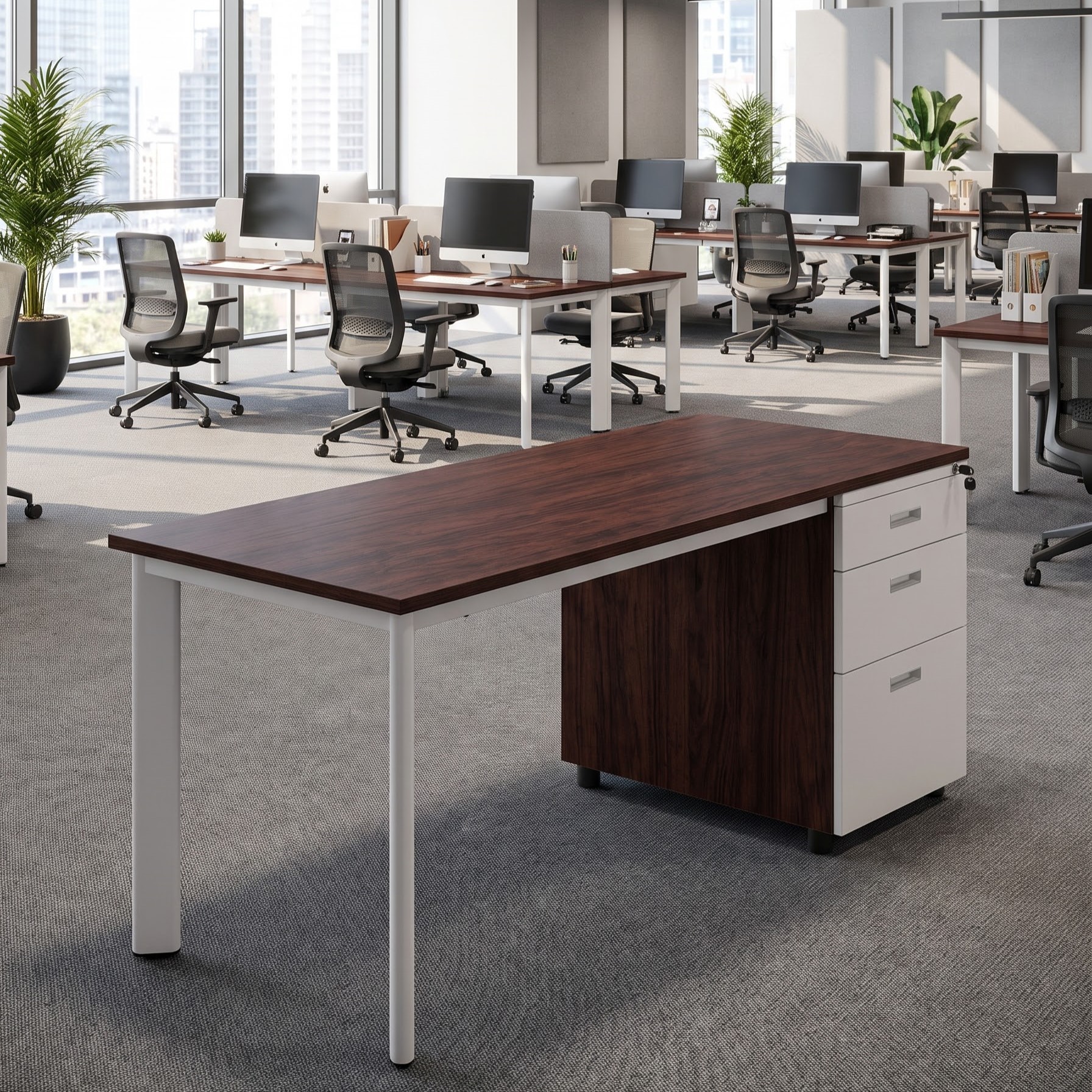 Bàn làm việc liền hộc chân Ovan BCO16H5
