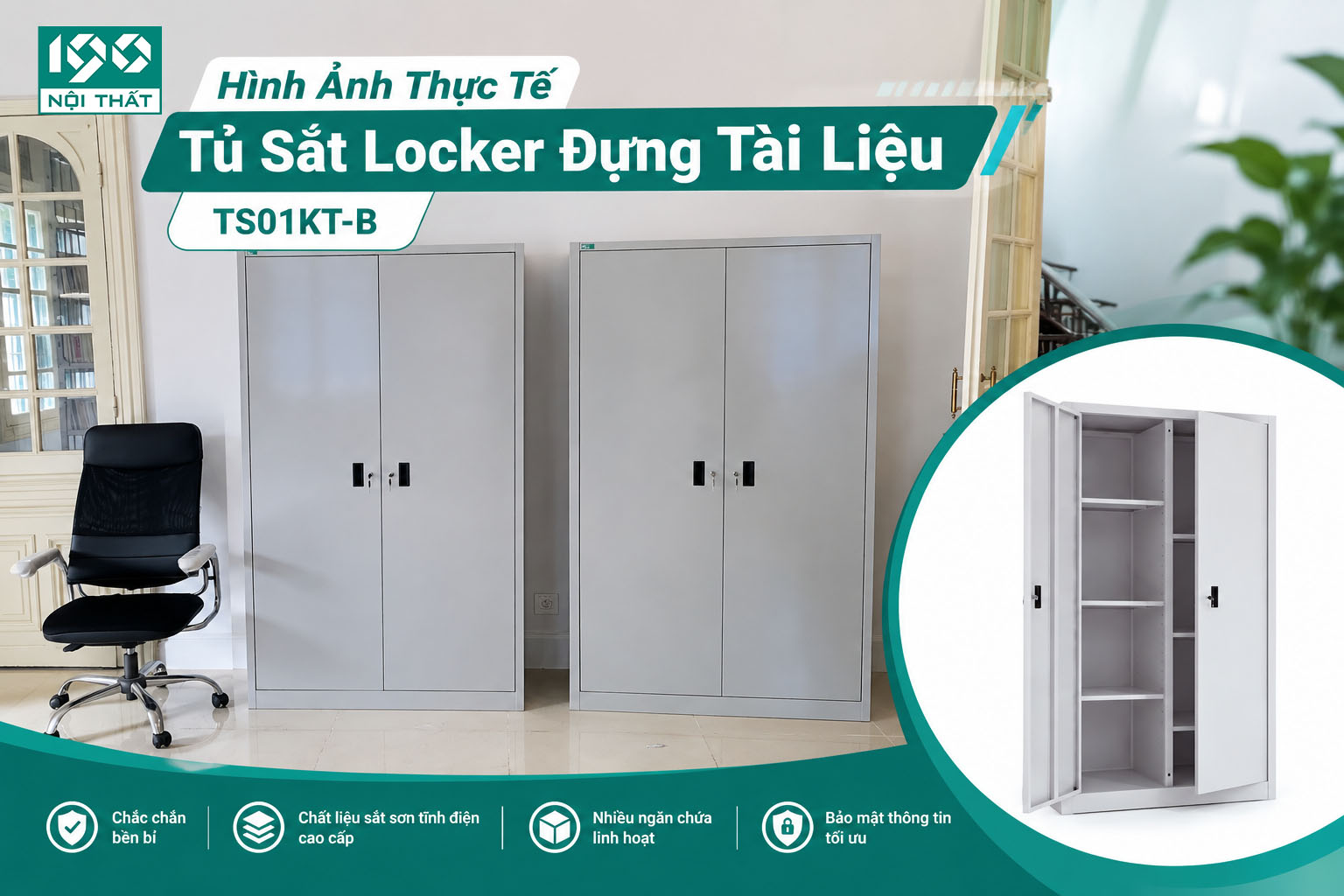 Bộ Ảnh Thực Tế Tủ Tài Liệu Sắt TS01KT-B Nội Thất 190