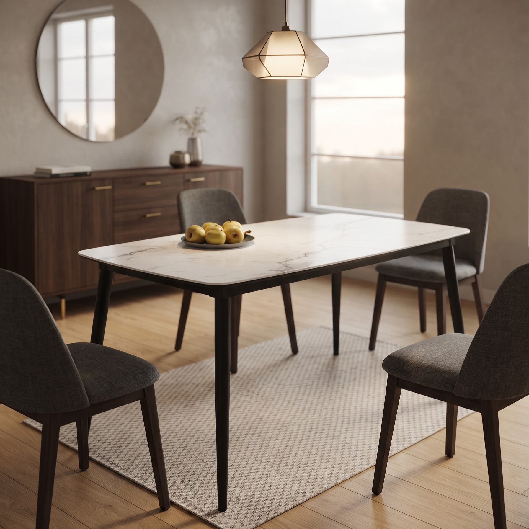 Bàn ăn gia đình mặt đá ceramic 242BA14