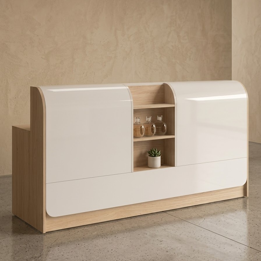 Quầy lễ tân gỗ công nghiệp QLT05