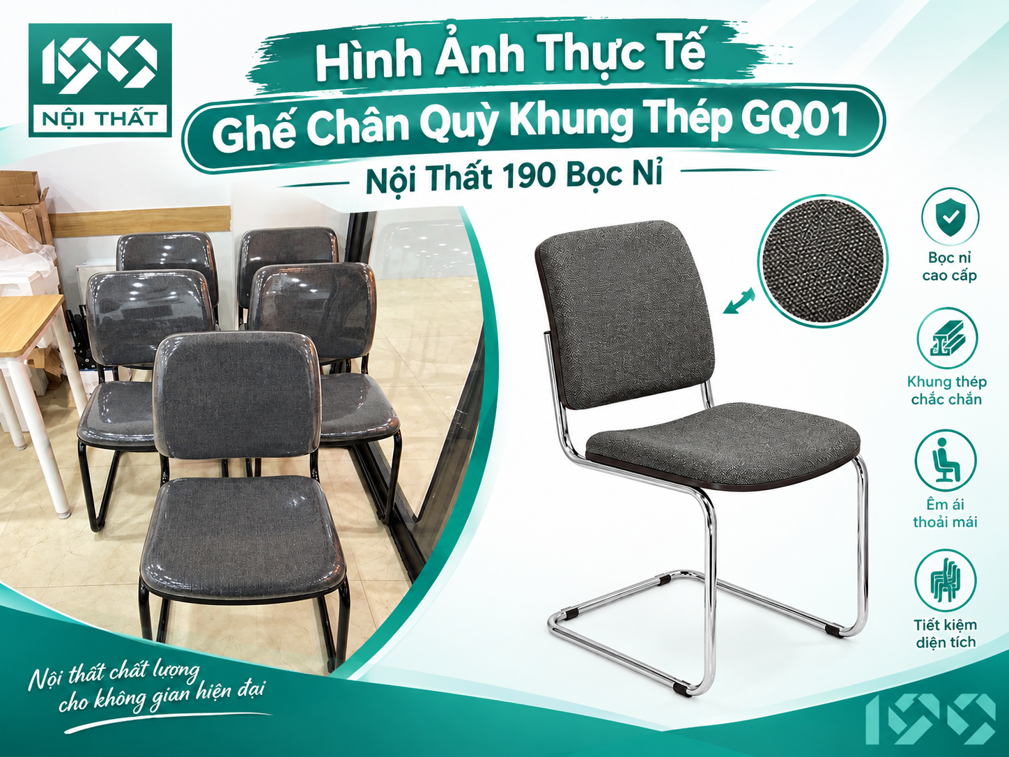 Hình Ảnh Thực Tế Ghế Chân Quỳ Khung Thép GQ01