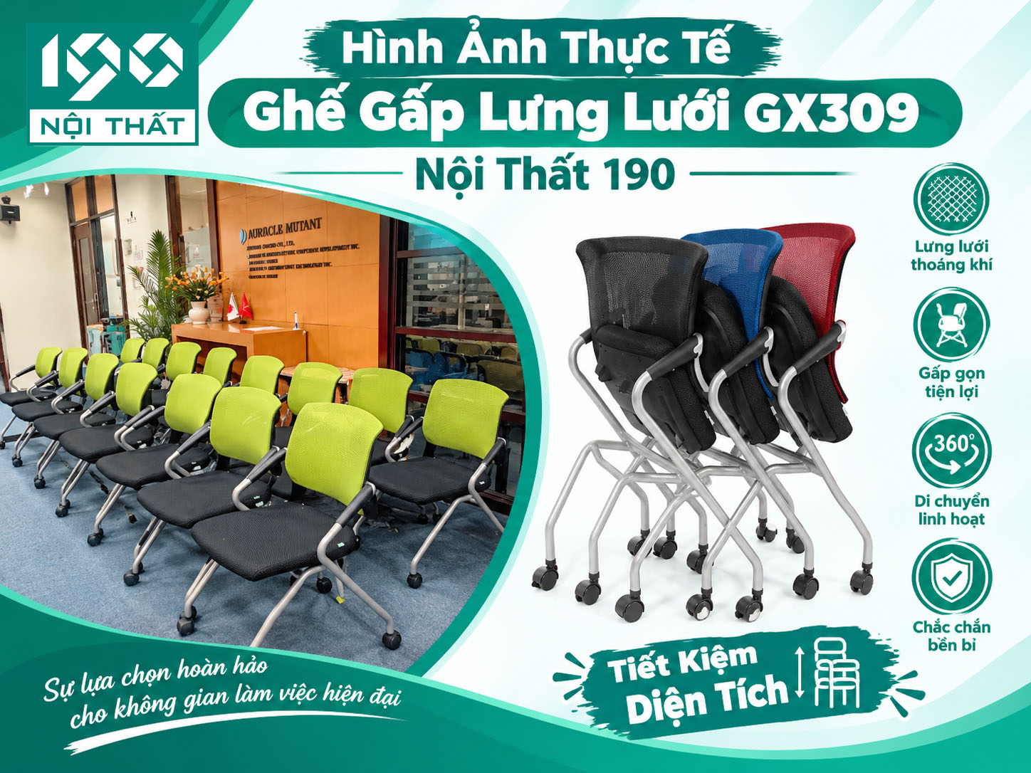 Hình Ảnh Thực Tế Ghế Gấp Lưng Lưới GX309