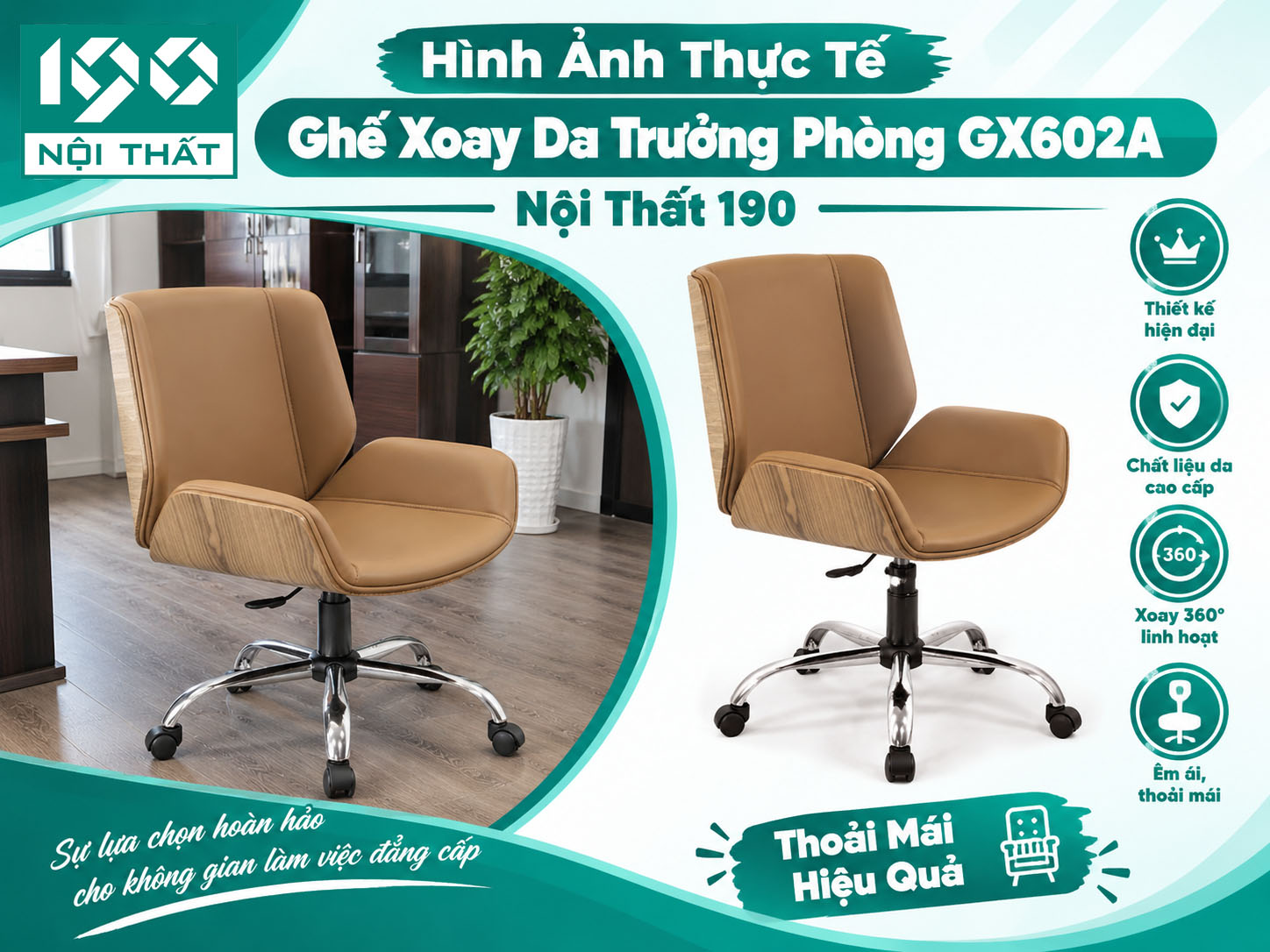 Hình Ảnh Thực Tế Ghế Xoay Da Trưởng Phòng GX602A